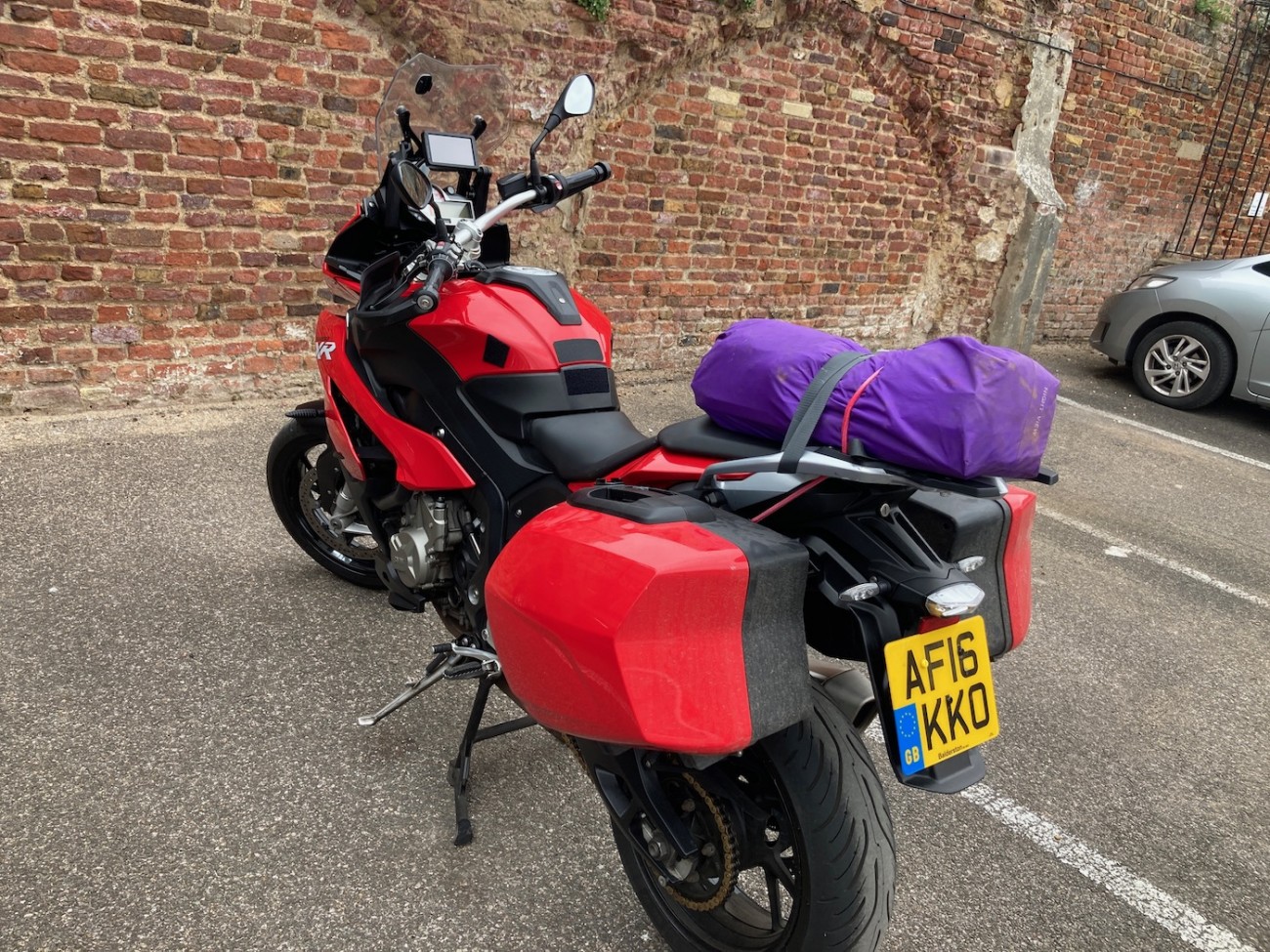 Motorbike packed and ready to go