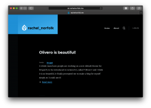 Screenshot of my website, in dark mode